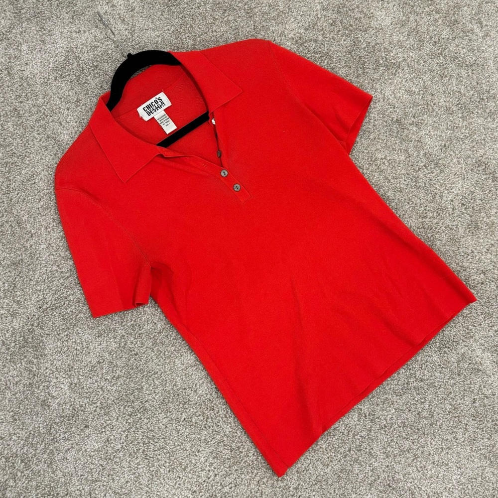 Chico’s red polo (Size 1)